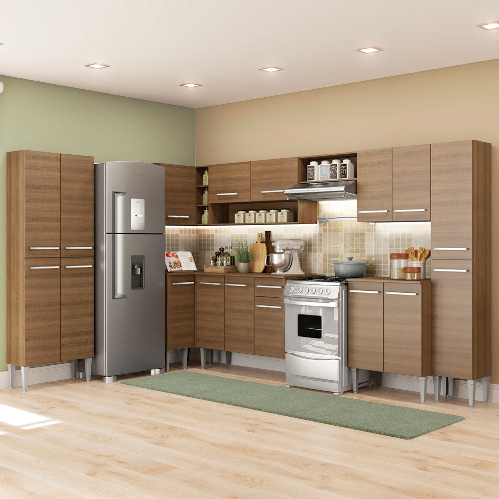 Cocina Integral de Esquina Emilly Live 5.15 m Marrón