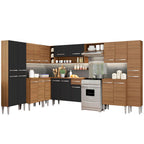 Cocina Integral de Esquina Emilly Big 5.15 m Marrón/Negro