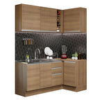 Cocina Integral de Esquina Glamy 2.70 m Marrón 01