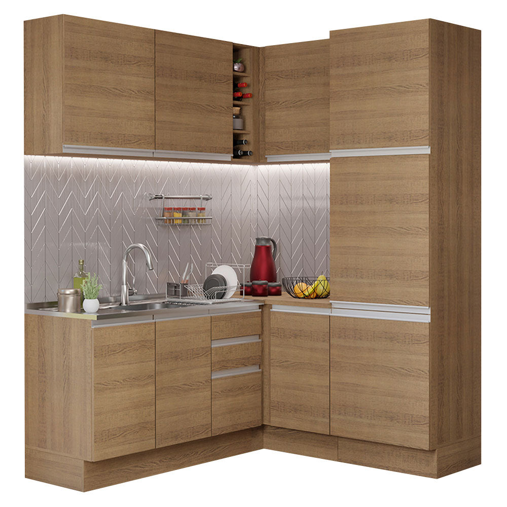Cocina Integral de Esquina Glamy 3.30 m Marrón 01