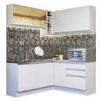 Cocina Integral de Esquina Glamy 3.30 m Blanco 02