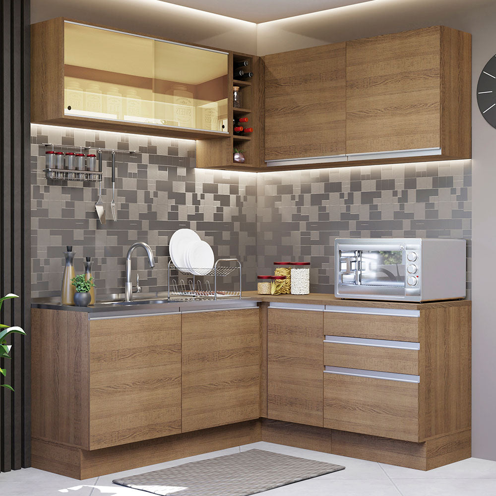 Cocina Integral de Esquina Glamy 3.30 m Marrón 02