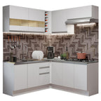 Cocina Integral de Esquina Glamy 3.50 m Blanco 01