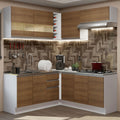 Cocina Integral de Esquina Glamy 3.50 m Blanco/Marrón 01