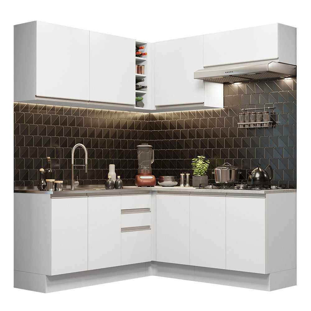 Cocina Integral de Esquina Glamy 3.50 m Blanco 03