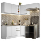 Cocina Integral de Esquina Glamy 3.50 m Blanco 07