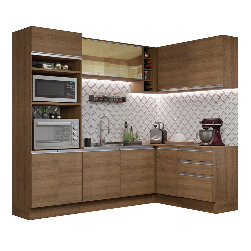 Cocina Integral de Esquina Glamy 4.00 m Marrón 02