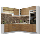 Cocina Integral de Esquina Glamy 4.60 m Blanco/Marrón 01