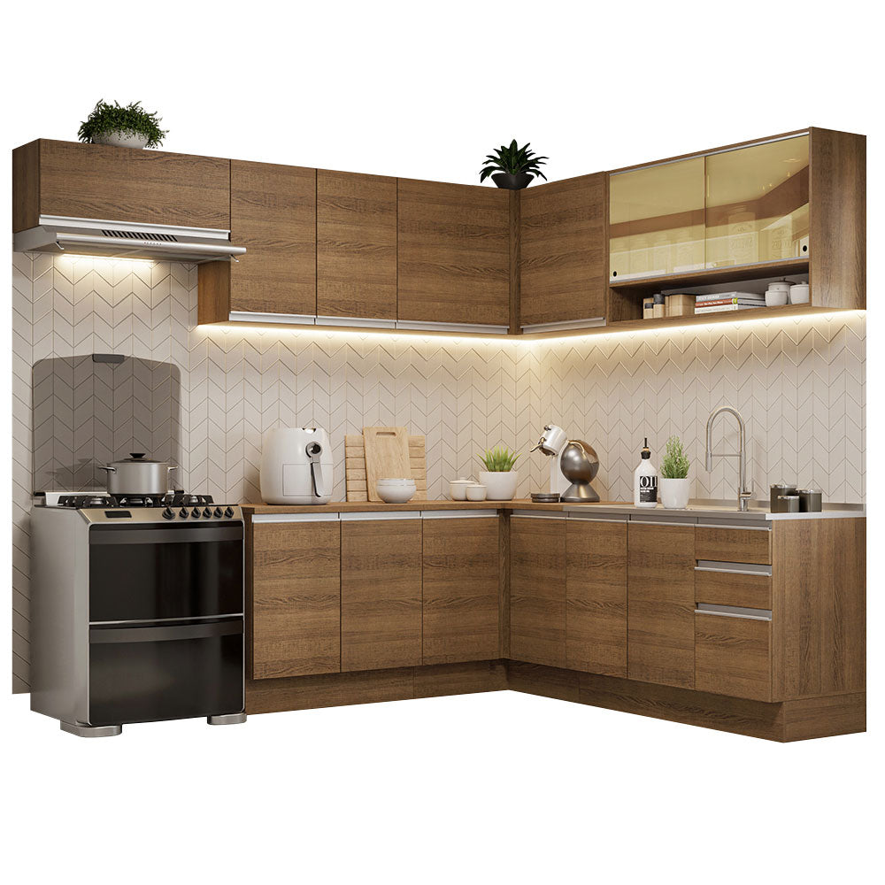 Cocina Integral de Esquina Glamy 4.70 m Marrón 01