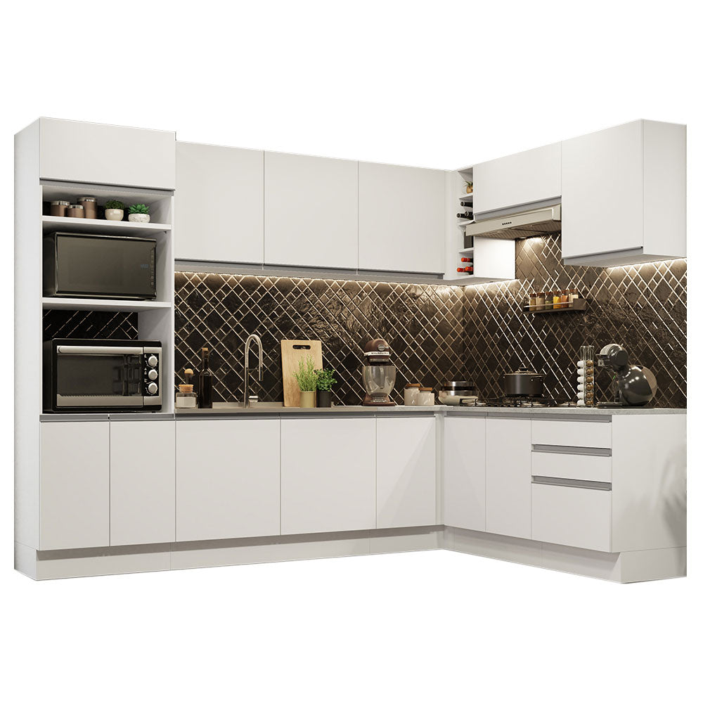 Cocina Integral de Esquina Glamy 4.80 m Blanco 01