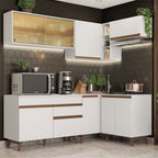 Cocina Integral de Esquina Reims 3.30 m con Encimera Blanco 02