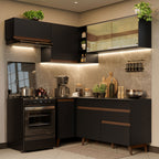 Cocina Integral de Esquina Reims 3.30 m con Encimera Negro 03