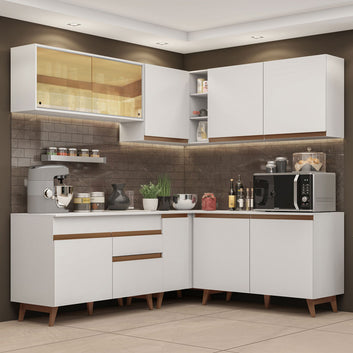 Cocina Integral de Esquina Reims 382 cm con Encimera Blanco 01 Madesa