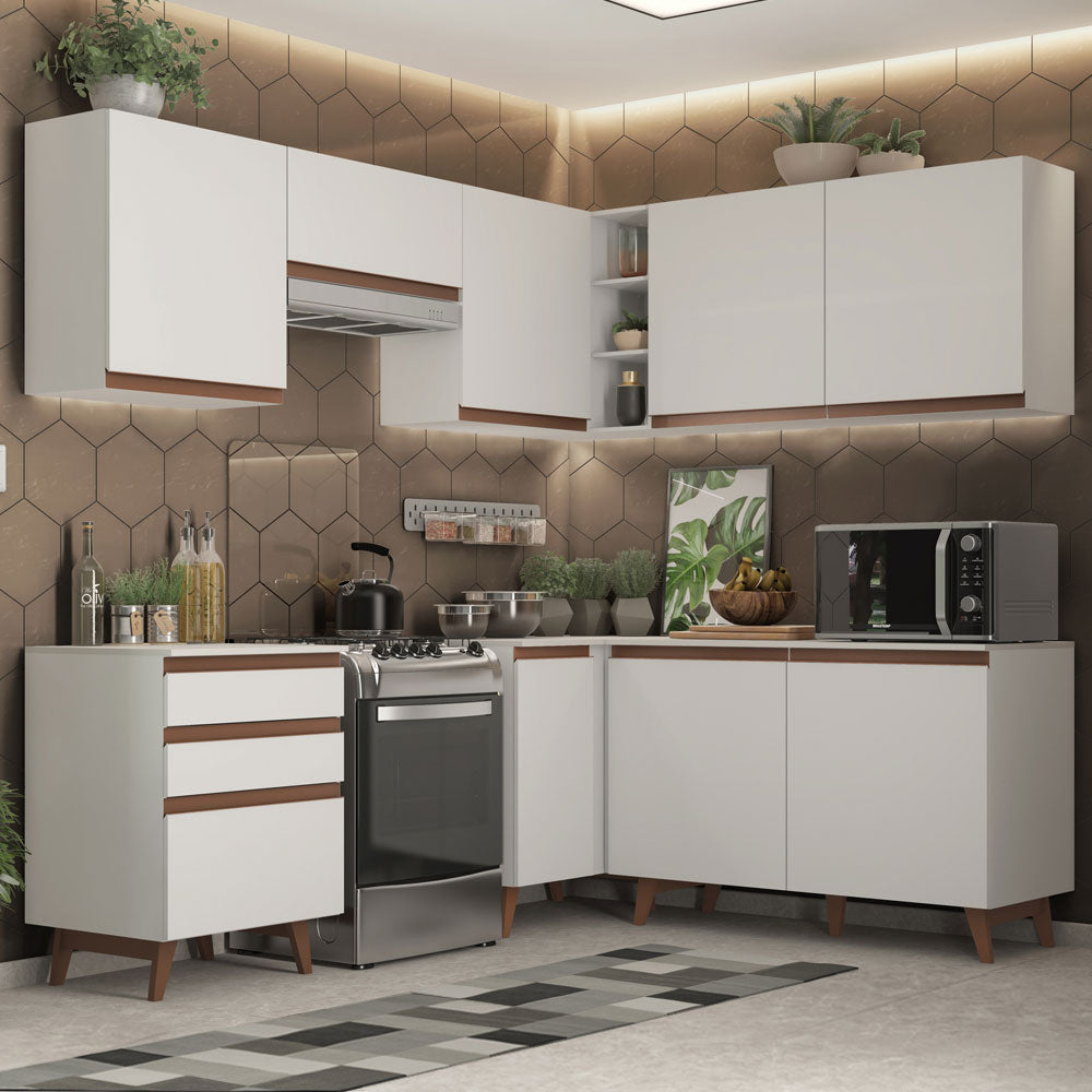 Cocina Integral de Esquina Reims 3.90 m con Encimera Blanco 01