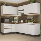 Cocina Integral de Esquina Reims 3.90 m con Encimera Blanco 02