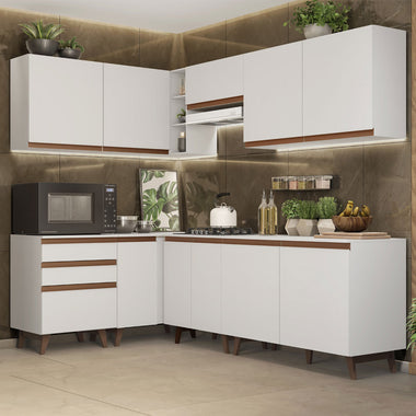 Cocina Integral de Esquina Reims 3.90 m con Encimera Blanco 02
