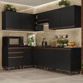Cocina Integral de Esquina Reims 3.90 m con Encimera Negro 02