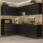 Cocina Integral de Esquina Reims 3.90 m con Encimera Negro 02