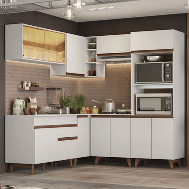 Cocina Integral de Esquina Reims 4.00 m con Encimera Blanco 01