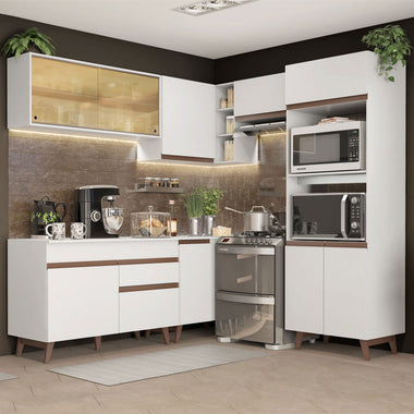 Cocina Integral de Esquina Reims 4.00 m con Encimera Blanco 02
