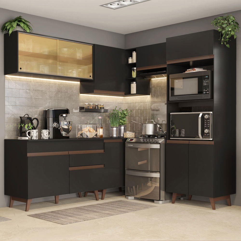 Cocina Integral de Esquina Reims 4.00 m con Encimera Negro 02