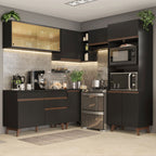 Cocina Integral de Esquina Reims 4.00 m con Encimera Negro 02