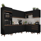 Cocina Integral de Esquina Reims 4.60 m con Encimera Negro 01
