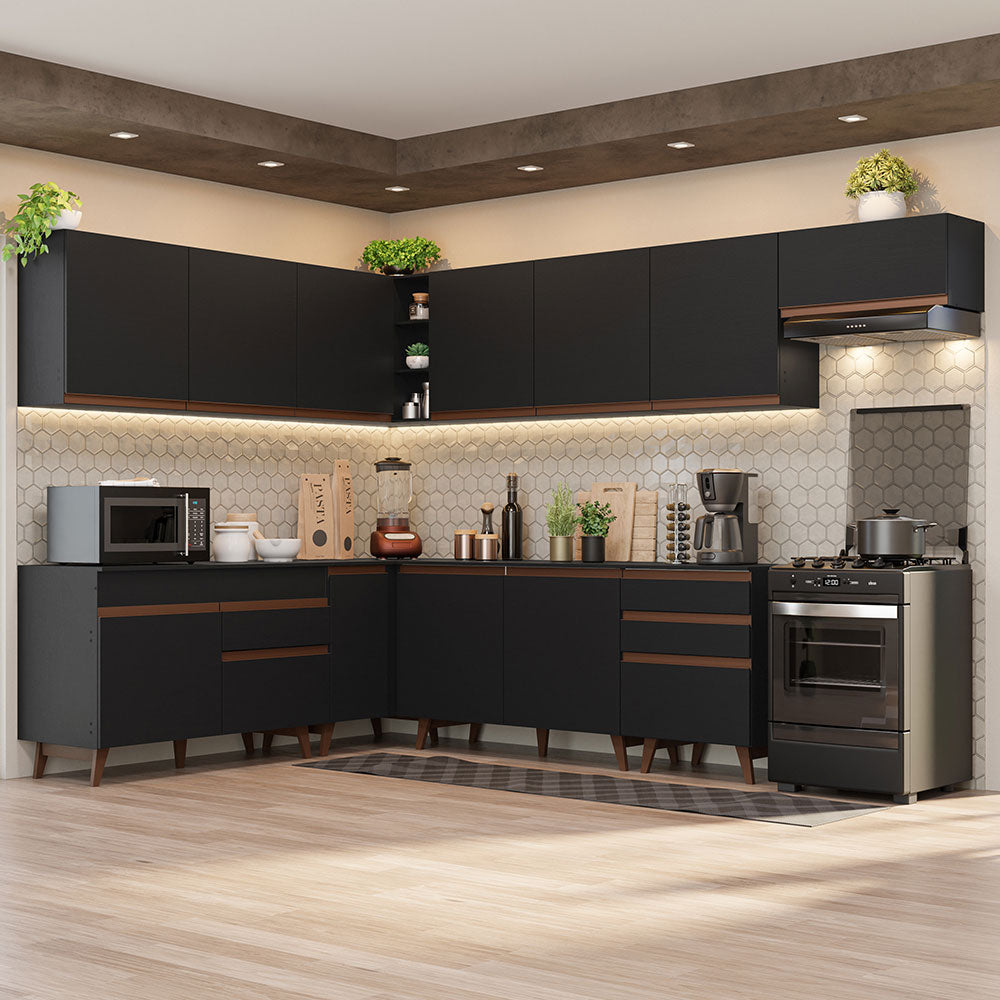 Cocina Integral de Esquina Reims 5.10 m con Encimera Negro 01