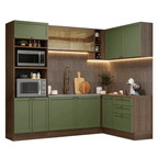 Cocina Integral de Esquina Vik 4.00 m Marrón/Verde 02