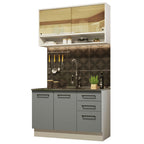 Cocina Integral Agata 1.20 Metros Blanco/Gris 02