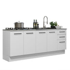 Kit 2 Muebles de Cocina Bajo Agata 2.00 Metros Blanco