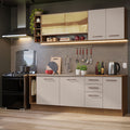 Cocina Integral Agata Thêmis 2.20 Metros Marrón/Crema
