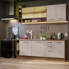Cocina Integral Agata Thêmis 2.20 Metros Marrón/Crema