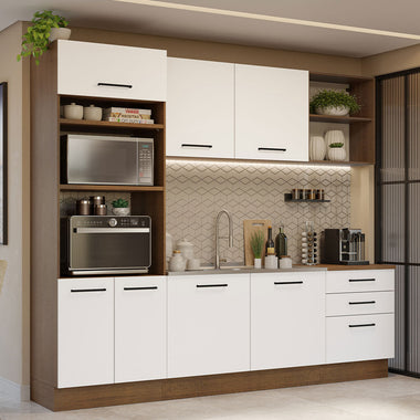 Cocina Integral Agata 2.50 m Marrón/Blanco 01