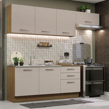 Cocina Integral Agata 2.60 m Marrón/Crema 02