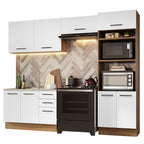 Cocina Integral Agata 2.70 Metros Marrón/Blanco 08