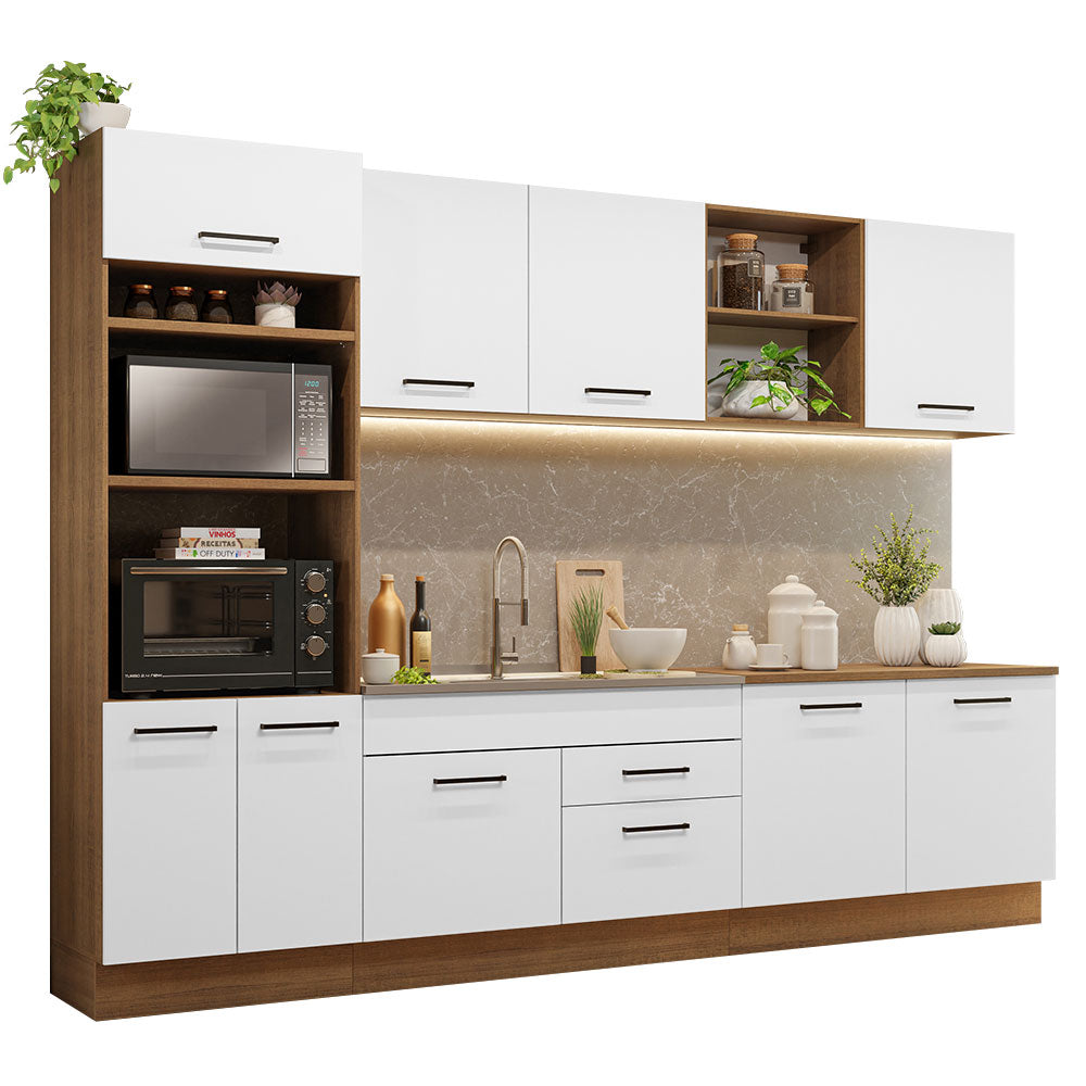 Cocina Integral Agata 3.10 Metros Marrón/Blanco 02