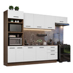 Cocina Integral Agata 3.30 Metros Marrón/Blanco 01