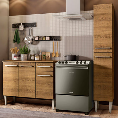 Cocina Integral Emilly Silver 1.40 Metros Marrón 01