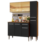 Cocina Integral Emilly Gold 1.40 Metros Marrón/Negro 03