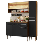 Cocina Integral Emilly Art 1.40 Metros Marrón/Negro 04