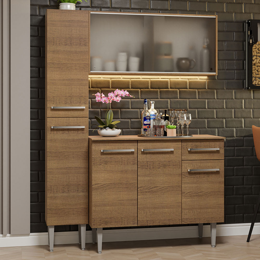 Cocina Integral Emilly 1.40 Metros Marrón 05
