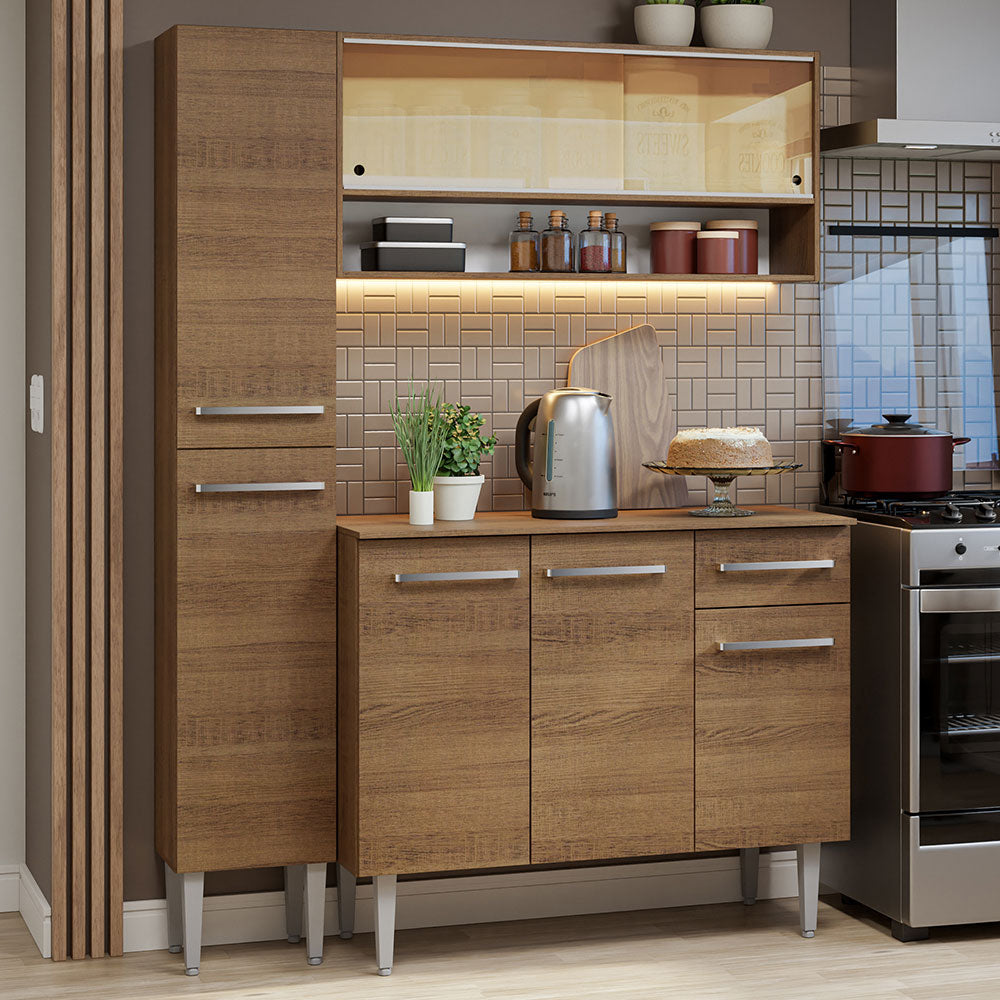 Cocina Integral Emilly 1.40 Metros Marrón 09