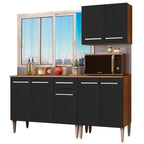 Cocina Integral Emilly 169 cm Free 01 Marrón/Negro Madesa