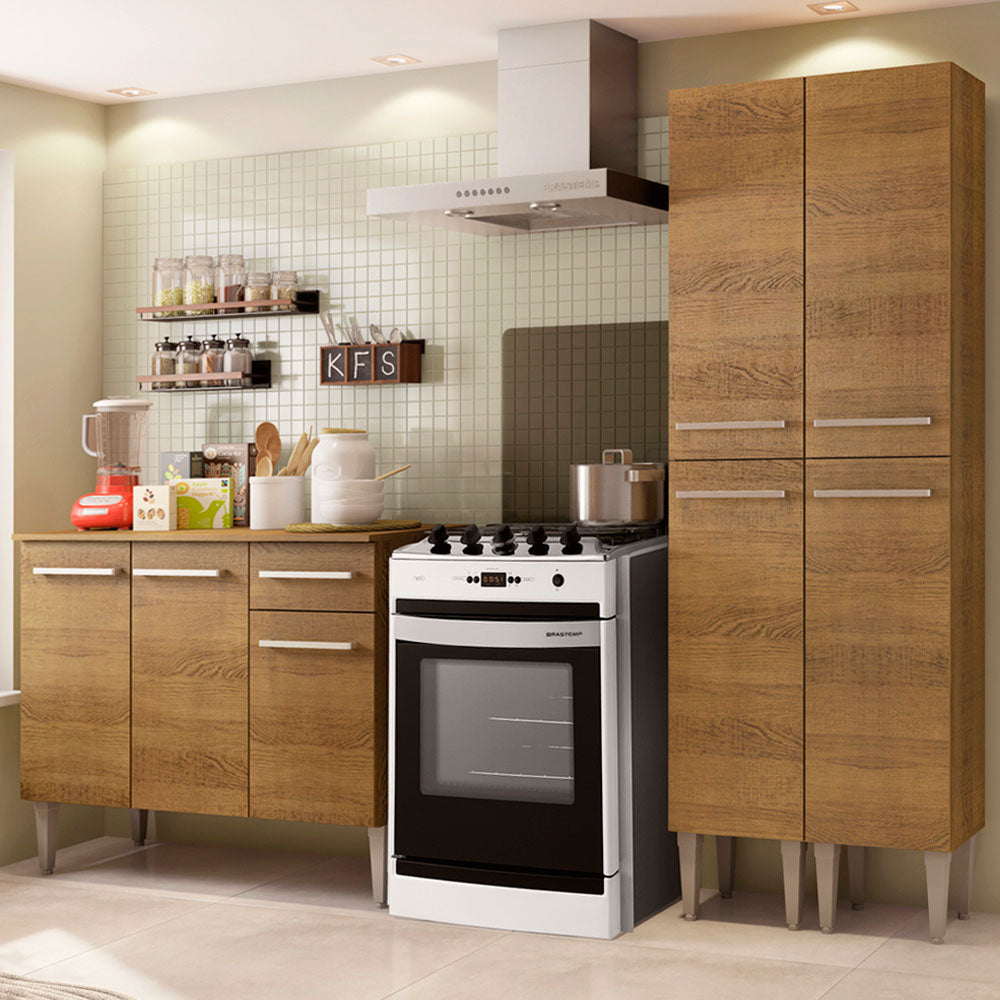 Cocina Integral Emilly Front 1.70 Metros Marrón 02