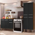Cocina Integral Emilly 169 cm Front 02 Marrón/Negro Madesa