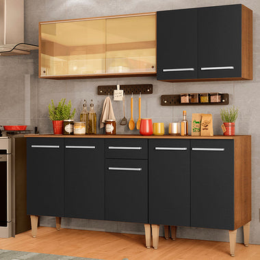 Cocina Integral Emilly Drive 1.70 Metros Marrón/Negro 04