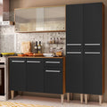 Cocina Integral Emilly 169 cm Fly 05 Marrón/Negro Madesa