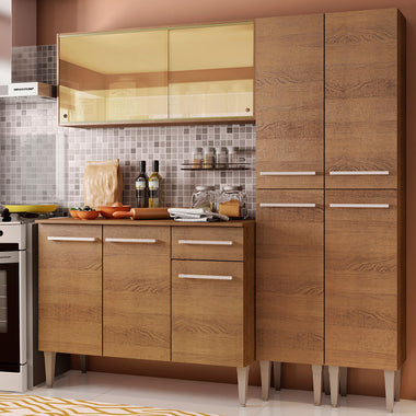 Cocina Integral Emilly Voice 1.70 Metros Marrón 06