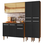 Cocina Integral Emilly 169 cm Voice 06 Marrón/Negro Madesa